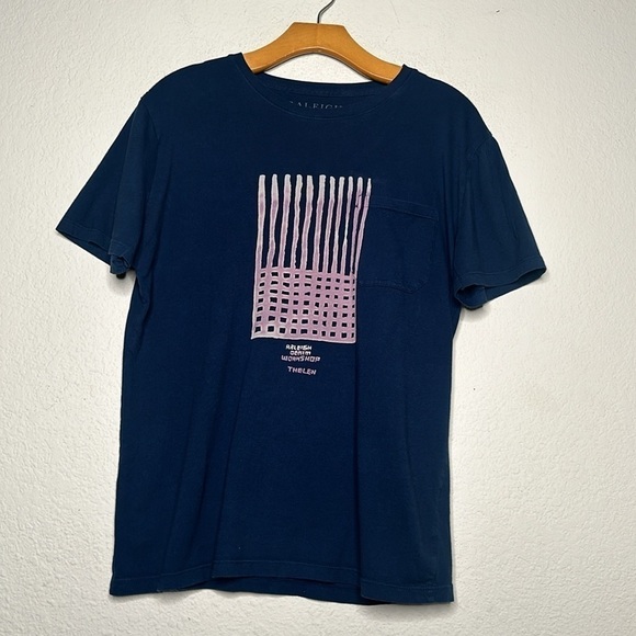 Raleigh Workshop Men’s Pocket Tee Shirt Relaxed Blue Size Small Bill Thelen - Picture 4 of 9